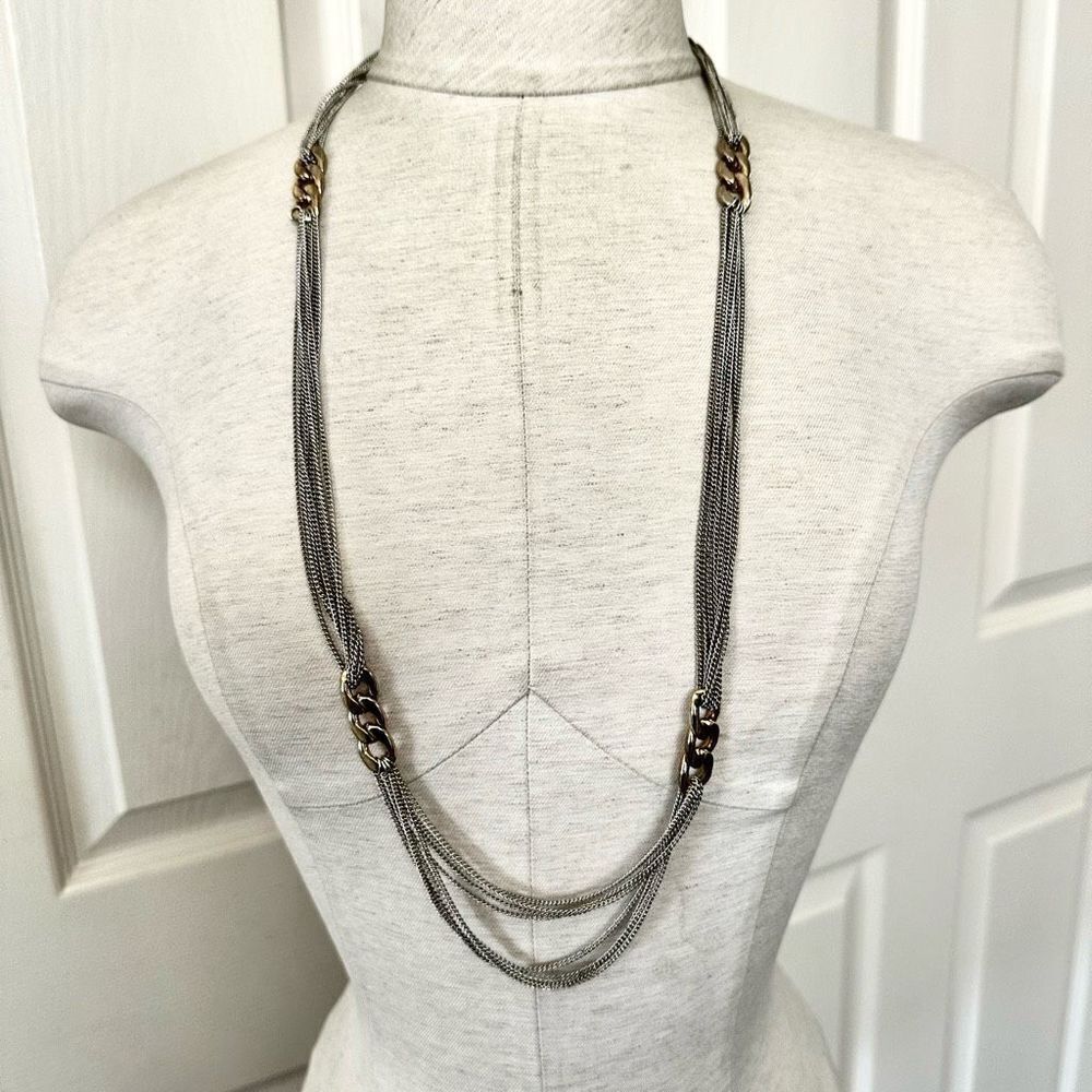 Premier Designs silver/gold tone chain link necklace